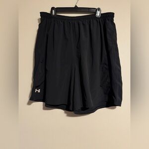EUC Under Armour Jet Black Lined Athletic Shorts size XXL